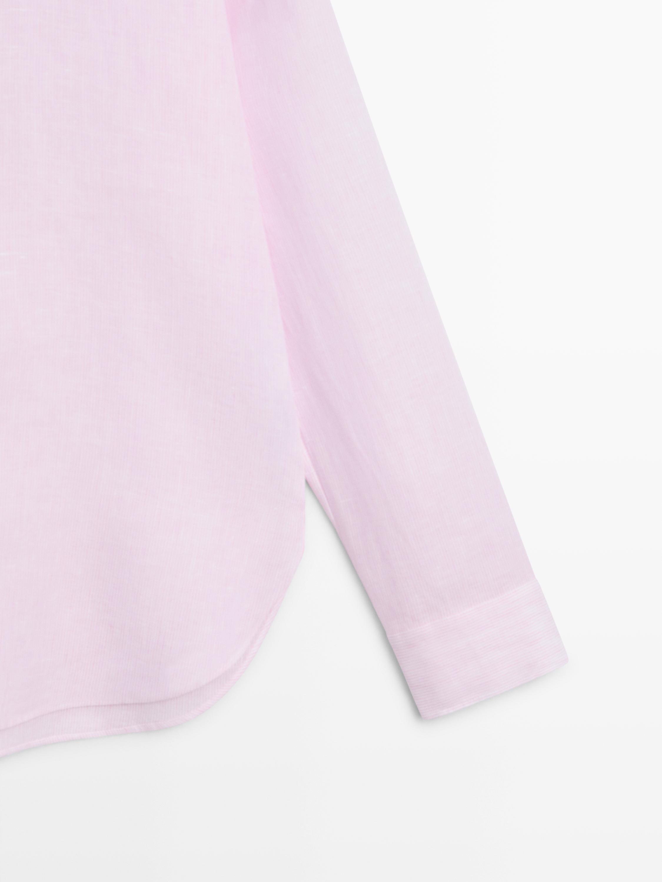 Flowing pinstriped 100% linen shirt